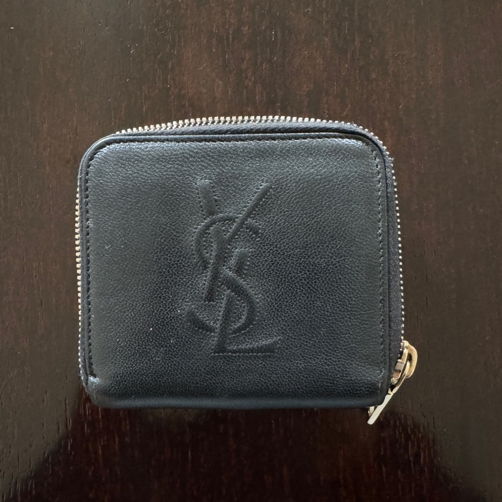 YSL black leather bifold wallet